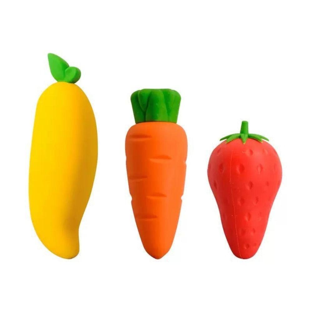 Super Large Block Pencil Eraser Carrot/Strawberry/Mango Rubber Eraser New Giant Eraser  Students