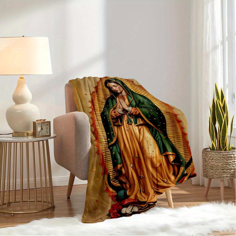 1pc Virgin Mary,Guadalupe,Devotion Flannel Blanket  Lightweight Soft for All Seasons, Ideal for Couch, Office, Bed, Travel, Camping  Throw78