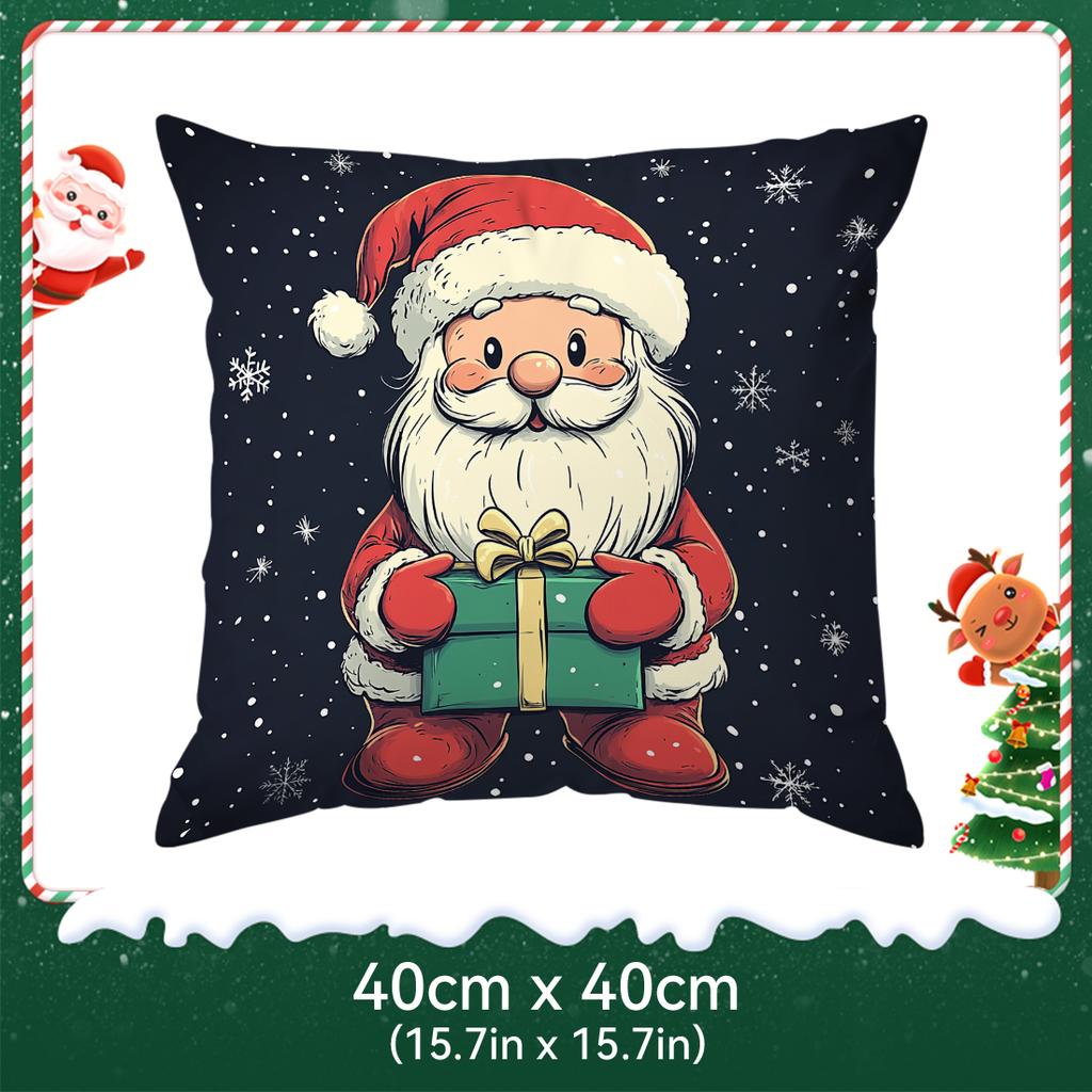 Santa Claus Elk Christmas Tree Pillowcase Bedroom Sofa Cushion Cover 100% Polyester Living Room Cushion Pillowcase Home Decor