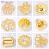 Mehrere Stile 18K Gold Plated Perlenkappen Für Schmuckherstellung, Messing Blumenkappen Für Armbänder DIY Zubehör, Quastenendkappe