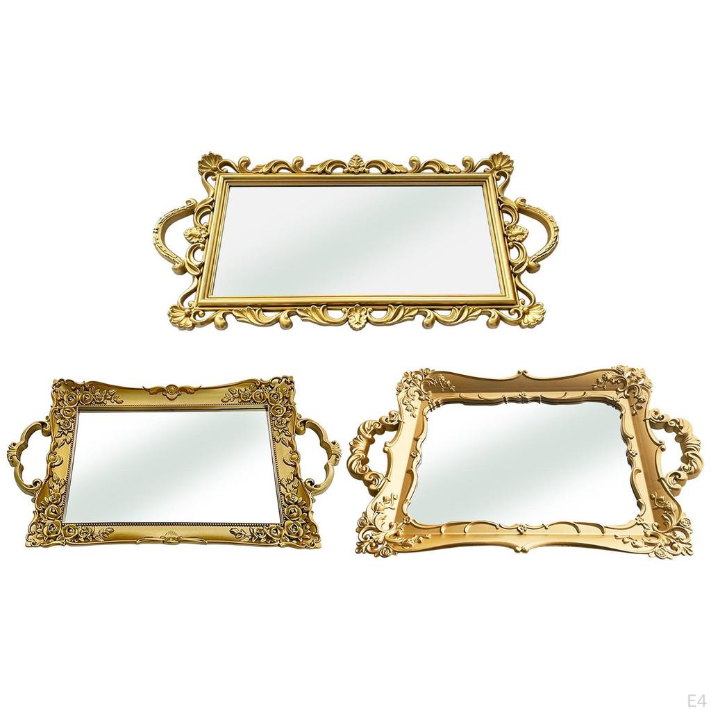 Decorative Mirror Tray Serving Platter Bread Vanity Tray, Platters for kitchen