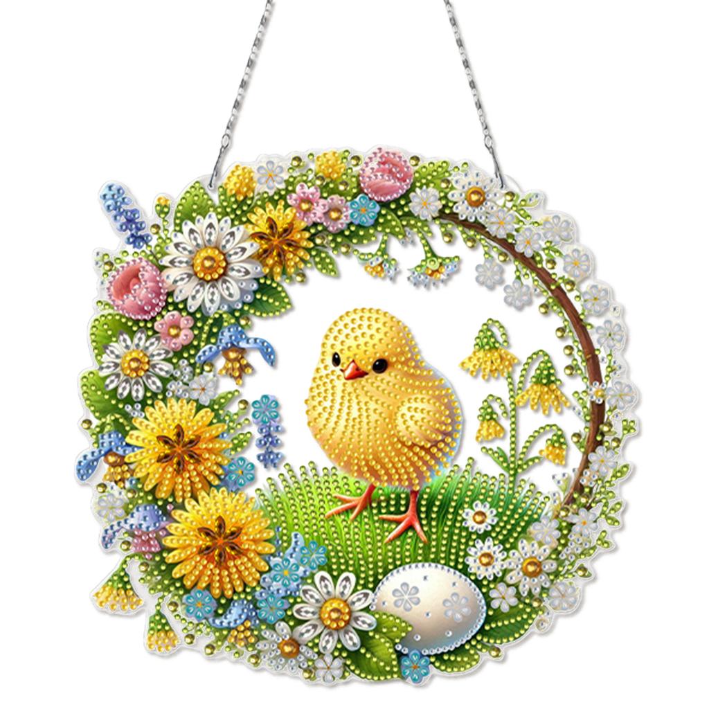 2pcs Acrylic 2D Flat DIY Special Shape Rhinestone Diamond Art Window Pendants Diamond Art Pendant Wall Decor for Home & Windows