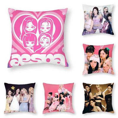 Kpop A-AespaS-K-Karina Kissenbezug Quadratisch Beidseitig bedruckt Kissenhülle Für Sofa Heim Schlafzimmer Deko Geschenk