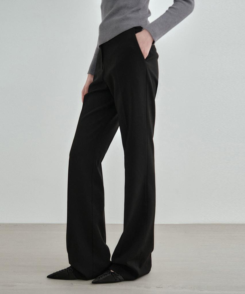 MONGDOL Semi-Bootcut Slacks Black Mdpt021Black