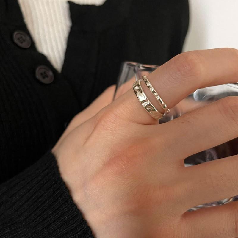 Zircon Black Sophisticated Ring For Women Unique Adjustable Style Geometric