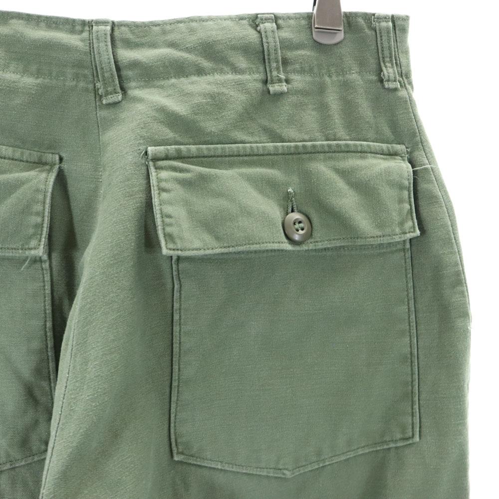 US ARMY 70s DSA Vintage Cotton Satin Baker Pants W28 khaki military Men's Used
