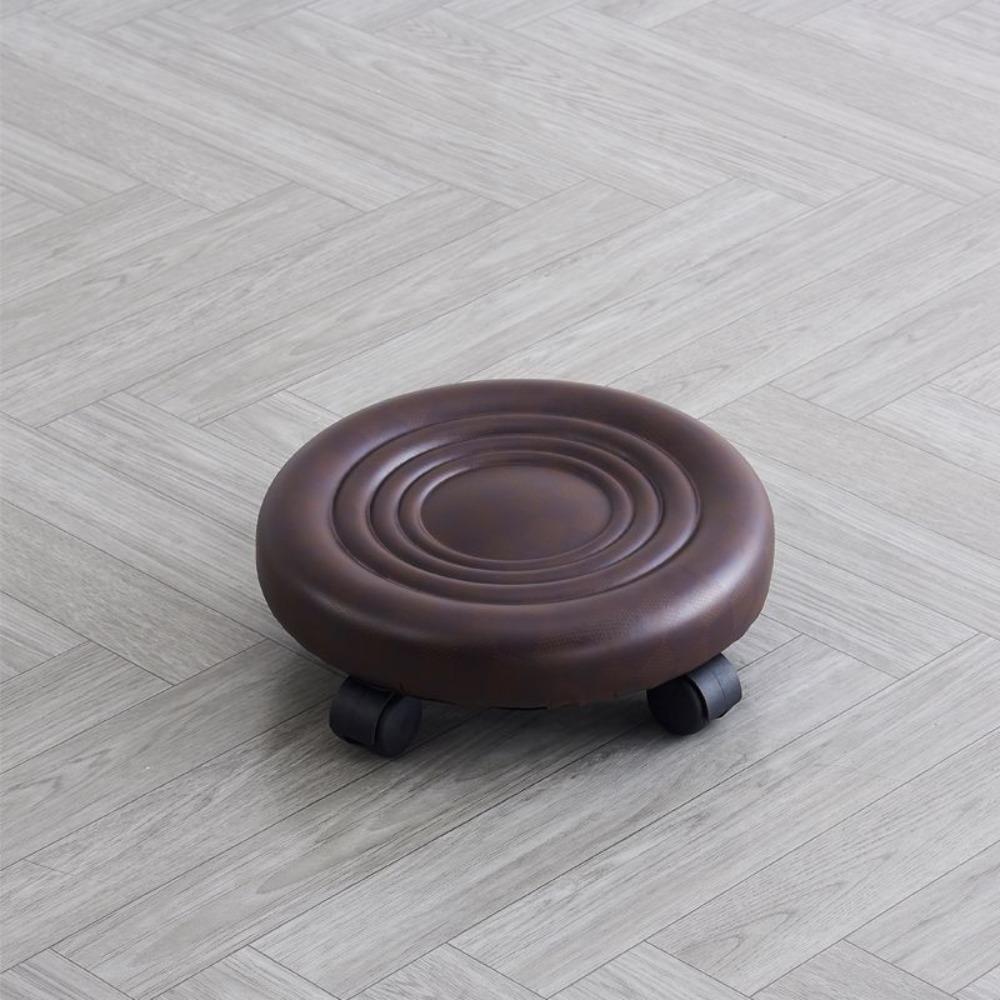 Universal Low Stool with Wheel Multicolors Swivel Wheel Stool High Quality Leather Rotating Chair