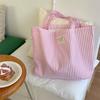 Striped Contrasting Colors, Small Fresh Canvas Bag, Largecapacity Class Commuter Bag, Highvalue Shoulder Tote Bag