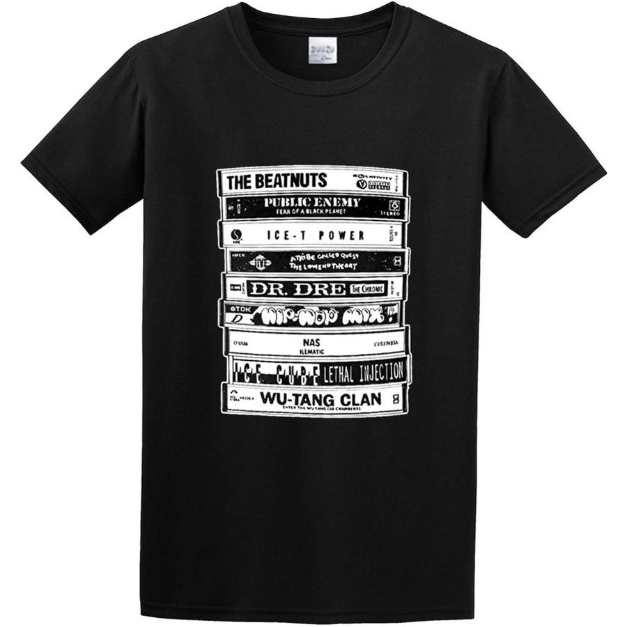 Danshaosu Hip Hop Artists Cassettes Old School Rap Cotton T-Shirt Funny Top Graphic Tee for Men Black XXXXXL чёрный