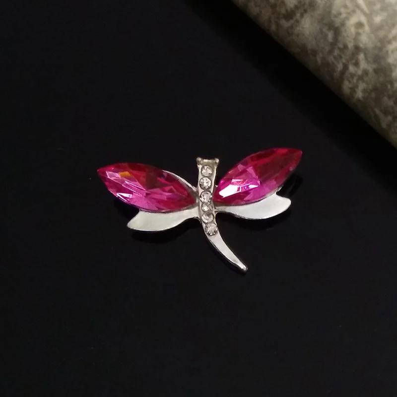Engood 100Pcs Dragonfly Acryl Rhinestone Buttons Sewing Trim & Embellishments Craft Wedding DIY Buckles Hair Accessories