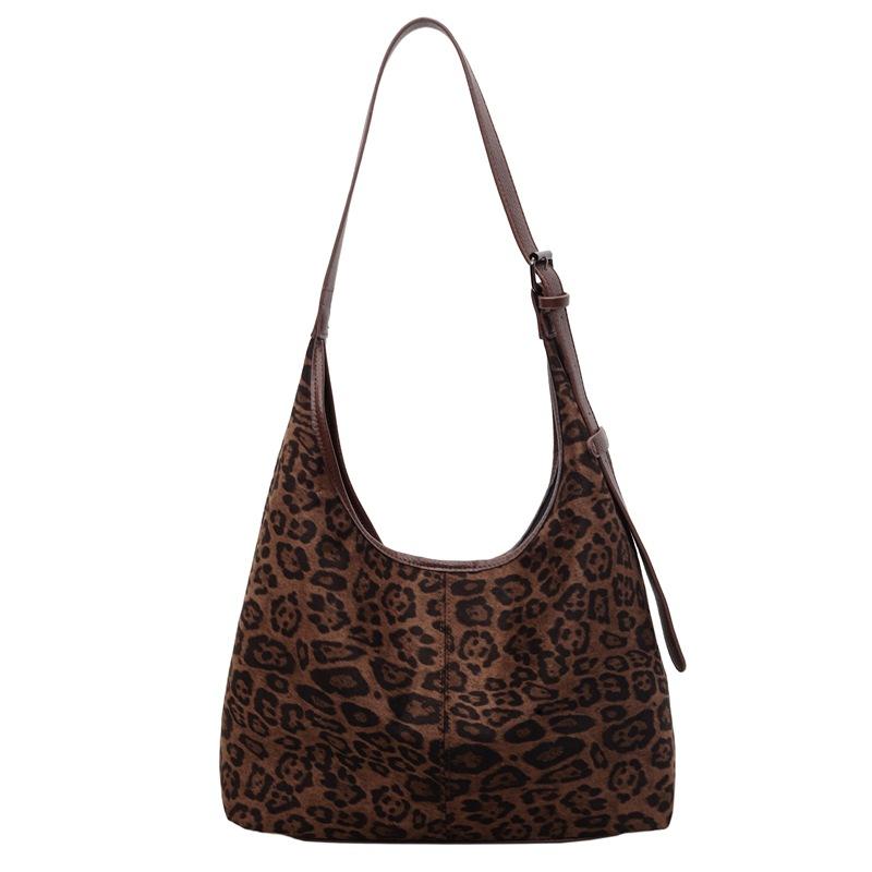 Leopard Print Bag Women's Large-capacity New Autumn and Winter Retro Shoulder Messenger Bag Casual Commuting