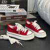 67 Original design heightening canvas shoes women's thick-soled round head white shoes casual heightening round head board shoes
