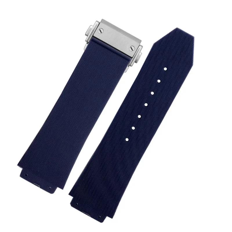 Für HUBLOT BIG BANG Silikon 26mm*19mm 25mm*17mm Wasserdichtes Herren-Uhrenarmband Kette Gummi-Uhrenarmband Kette Band