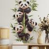 Cartoon Watercolor Bamboo Panda Bedroom Living Room Entrance Decoration Beautification Wall Sticker Self-adhesive
