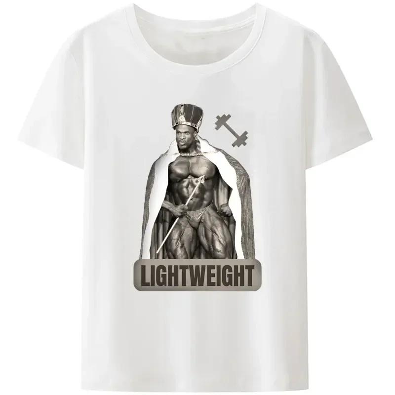 

Одяг для ЗАЛУ Ronnie Coleman Fit Футболка для тренувань для чоловіків Легка Базова Повсякденна Толстовка Новинка Дизайн Смішна XL срібний