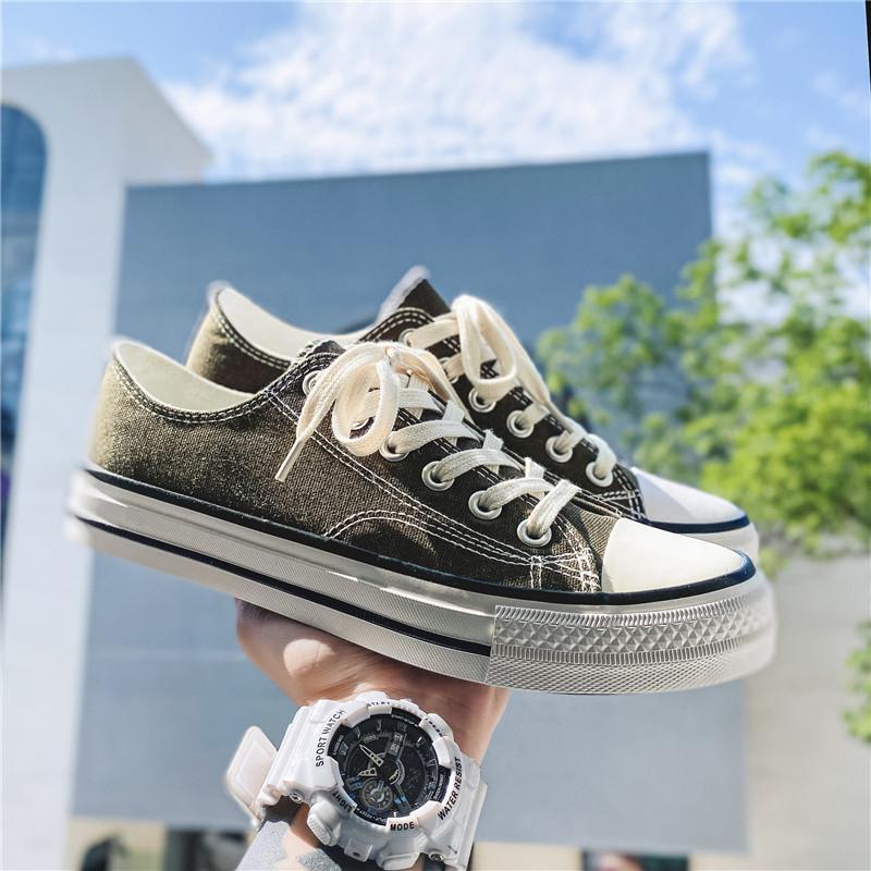 Classic 1970s Low-top Canvas Shoes for Men and Women, Retro Polished Vulcanized Shoes for Couples, Korean Version of Student Cloth Shoes for Men
