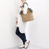 Ribbon Pattern Knitted Tote Bag