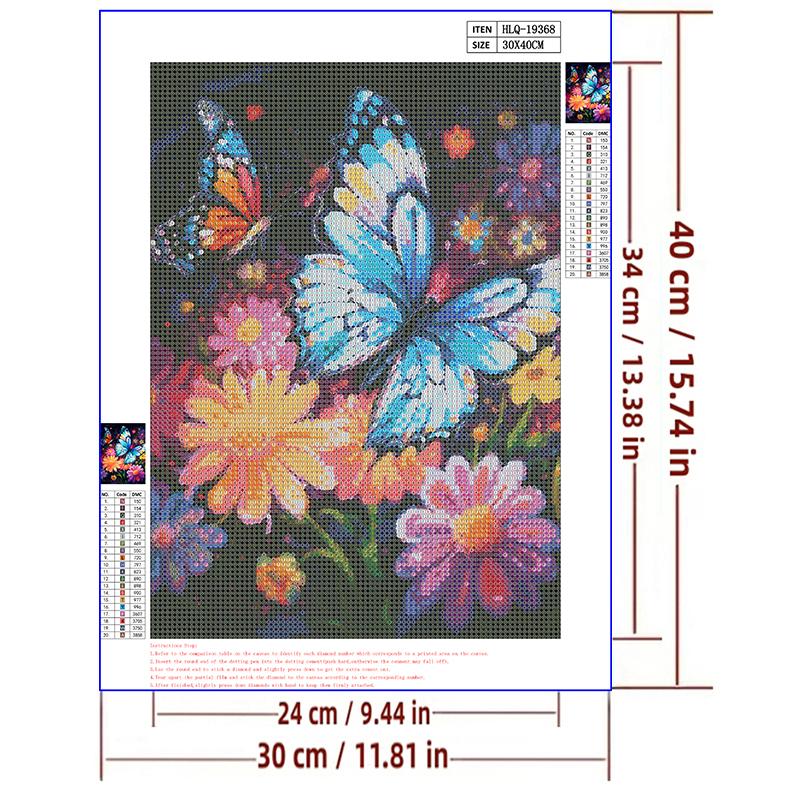 5d DIY Diamond Painting Cross Stitch Watercolor Butterfly Flowers Diamond Embroidery Mosaic Full Round Drill Home Decor Arts