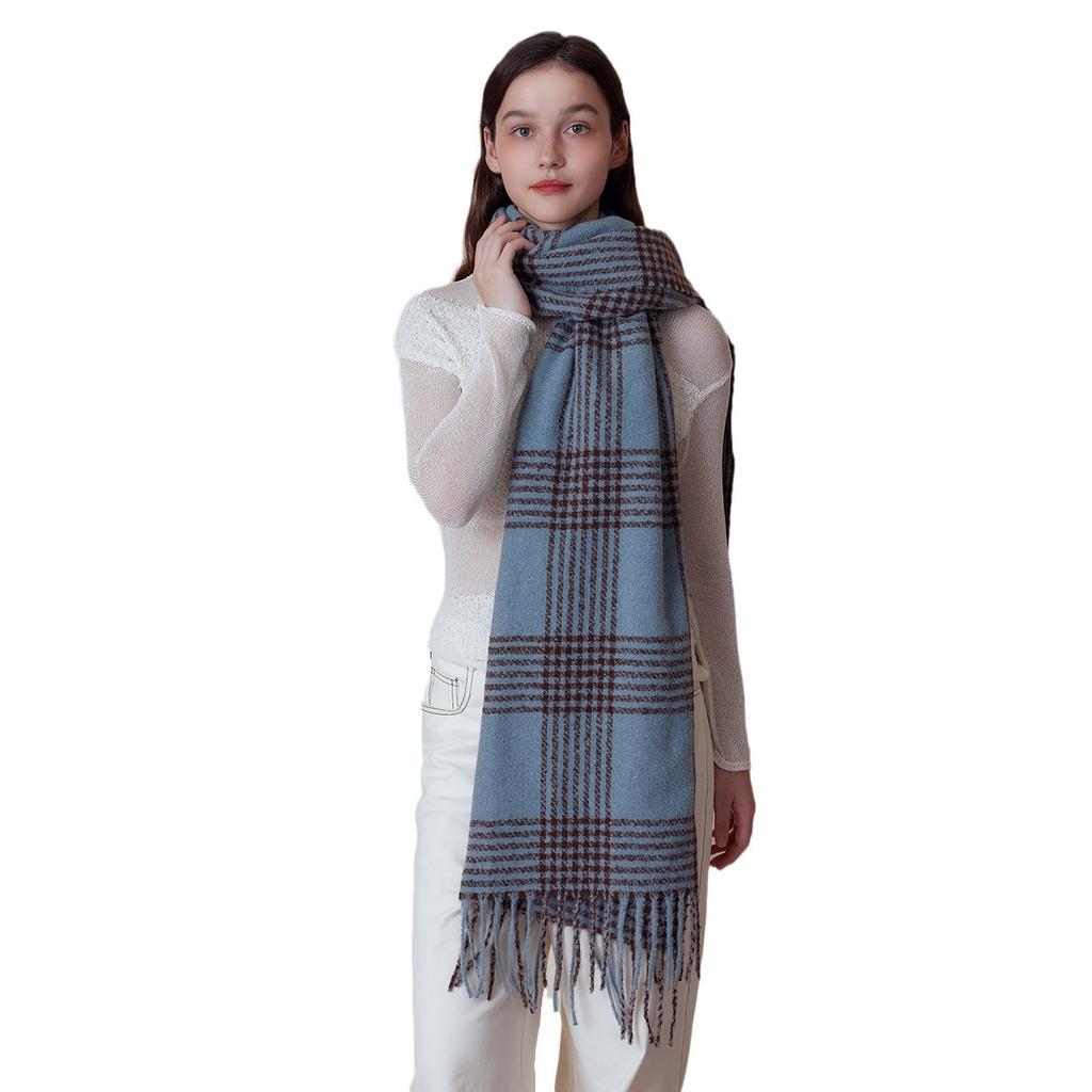 Retro British Plaid Imitation Cashmere Scarf Women's Shawl Autumn and Winter Warm Scarf