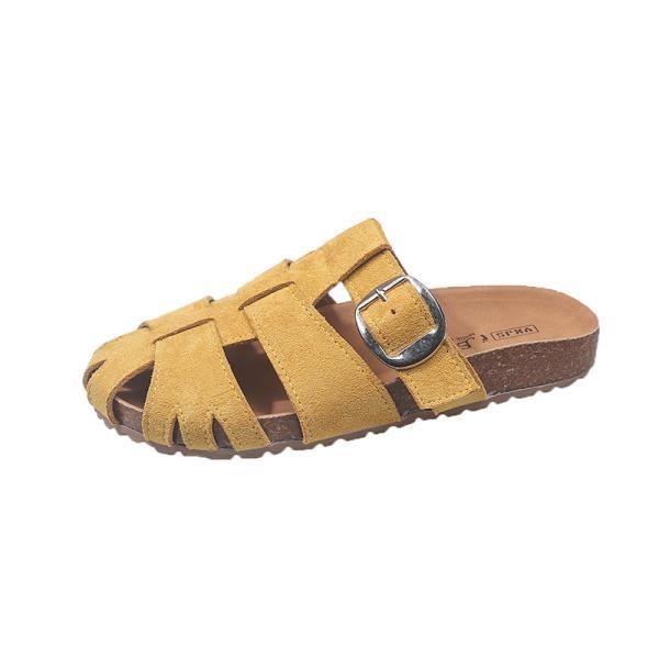 

Модные домашние тапочки на платформе летние женские туфли с закрытым носком шлепанцы низкий каблук ажурный римский текстиль резина ПУ шитье обувь на копыто женские 2 35