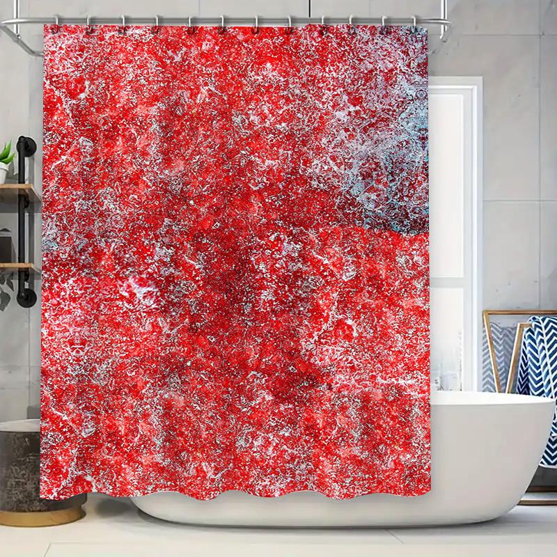 

Red Marble Texture Shower Curtain Waterproof Fabric Bathroom Decorative Hanging Bathing Room Window Privacy Protection Size: 60x 90x180cm