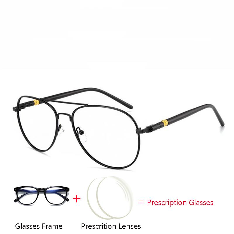 Metal Cat Eye Pilot Optical Glasses Anti Blue Rays Photochromic Shortsighted Hyperopia Progressive Eyeglasses