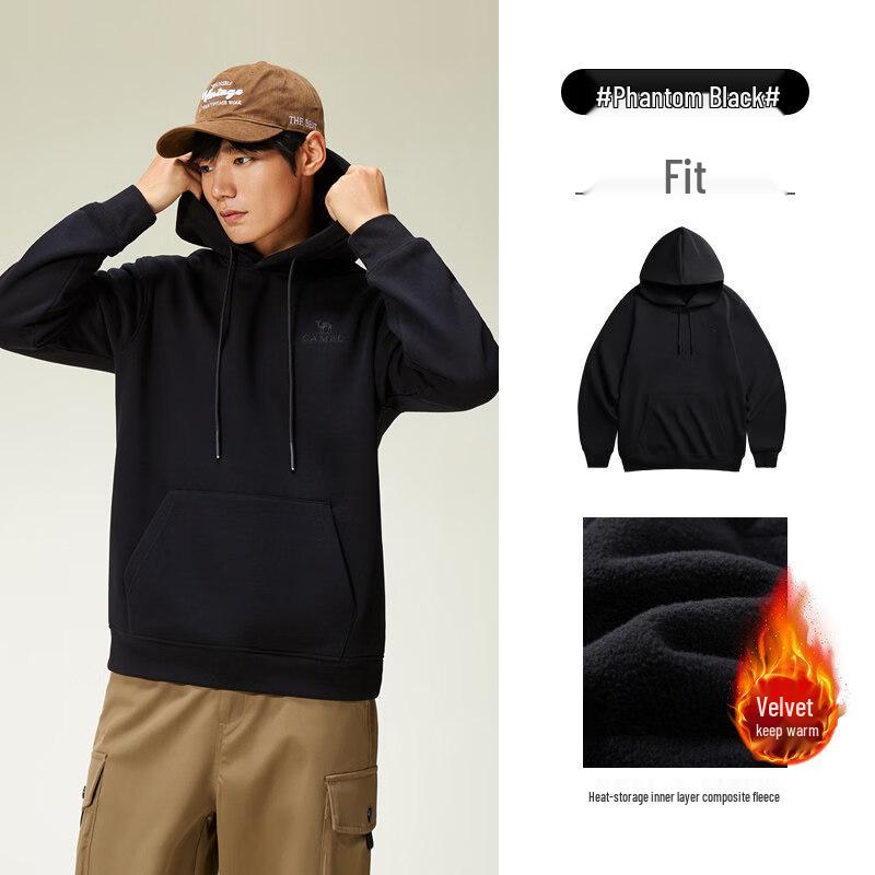 Camel Unisex Fleece-Lined Hooded Pullover Sweatshirt