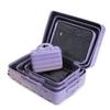 14"/20"/24"/28" 4-Piece PC Spinner Luggage Set with Side Handles, Protective Feet – Integrated Combination Lock & 14" Cosmetic Bag (Purple)