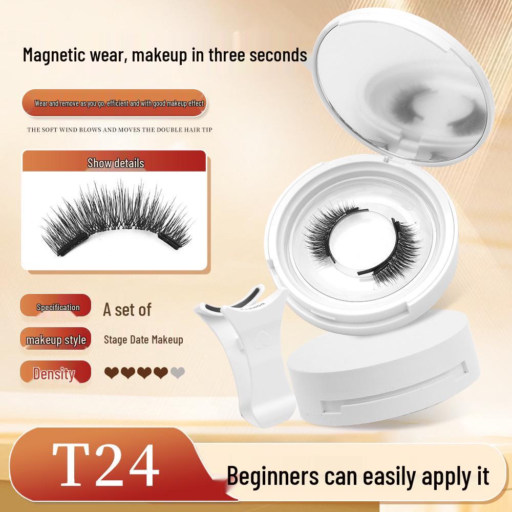 

Многоразовый набор магнитных накладных ресниц с керлером - Без клея и долговечный 1 Pair + White Magnetic Curler