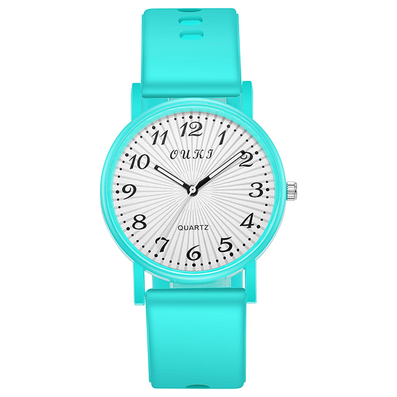 Силиконовые часы Student Quartz S Imple Digital Wind Женские часы зелёный