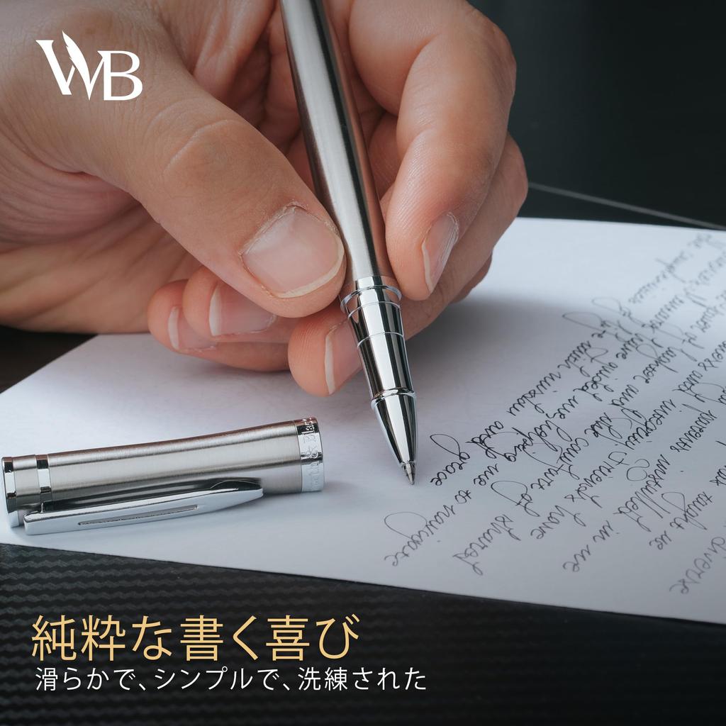 Wordsworth and Black Rollerball Pen Luxury Pen Chrome Silver Ink Gift for Men Professional Lovely Luxury Pen - - Finish, Lacquer, Refill, Refillable,