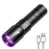 UV Flashlight LED Ultraviolet Torch Zoomable Mini Ultra Violet Lights 395/365nm Inspection Lamp Pet Urine Stain Detector Tools