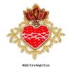Red Heart Bead Embroidery Patch for DIY Clothing