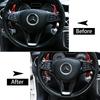 ABS Car Steering Wheel Decoration Frame Trim 1pc For Mercedes Benz C E GLC CLA GLA Class W205 W213 X253 C117 X156 2015-2018 (Black)
