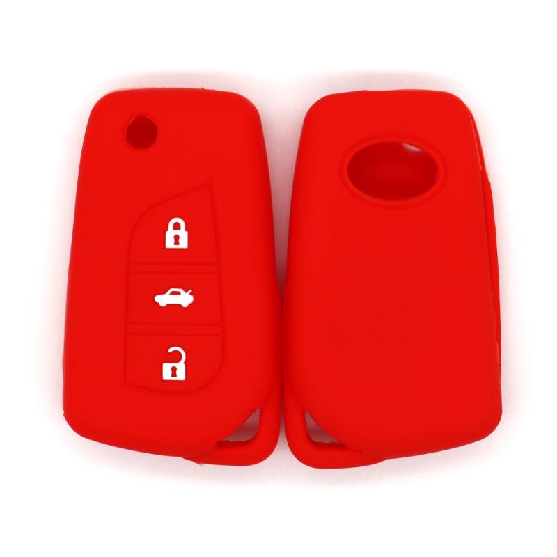 Fall-proof key cover, suitable for Toyota RV4, Rongfangguan, Ruizhi, Carola, Linc, folding type, 3-buckle silicone key bag