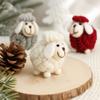 Wool Felt Christmas Sheep Figurine Soft Cartoon Sheep Doll New Mini Sheep Statue  Home Decor
