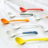 2 PCS Porcelain Soup Spoon Round-Bottom Ceramic Chinese Style Spoons for Home and Restaurant, Use for Coffee, Tea, Yogurt and Desserts, 6.7 inch