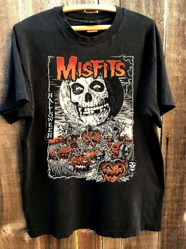 Винтажная черная футболка Misfits 90-х Классическая ретро-футболка Хэллоуин 1F2208 Унисекс M