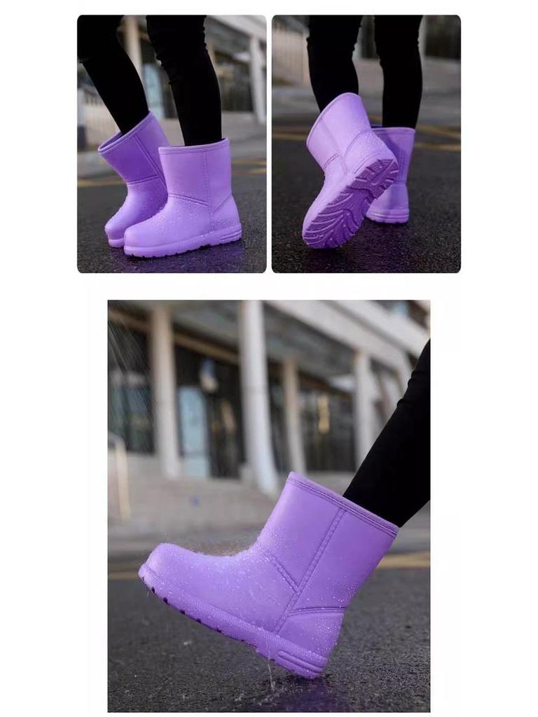 Women's Waterproof Fleece-Lined Snow Boots - Mid-Calf, Non-Slip, Warm, Height-Increasing, Comfortable