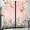 Modern Abstract Floral & Bird Print Pink Curtains - Light Filtering   Machine Washable Polyester Drapes for Living Room   Bedroom