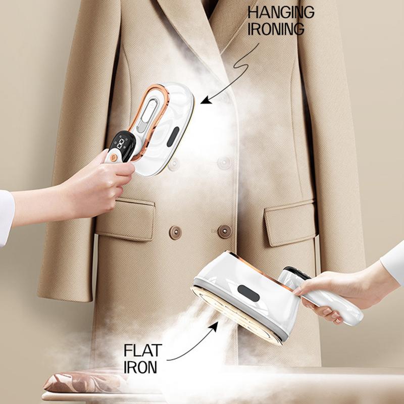 Handheld Steam Iron Foldable Garment Steamer 1200W Power Portable 4 Speed Steamer Touch Screen Rotary Electric Iron