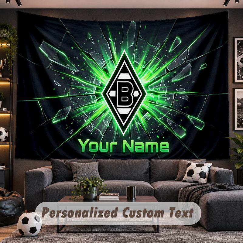 Wall Hanging Tapestry Custom NameBorussia Mönchengladbach Pattern Personalized Printed Fabric Wall Decor