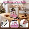 Kitchen Bar Counter Decoration Wooden Christmas Napkin Holder, Gnome/Christmas Tree/Snowman Shape, Pink Solid Wood Dispenser Stable Organizer