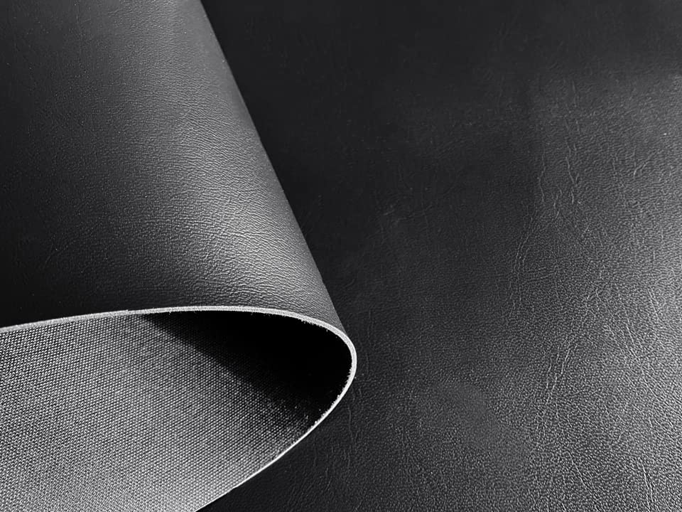Thick synthetic leather fabric 92 x 43cm (black, 1.5mm thick)