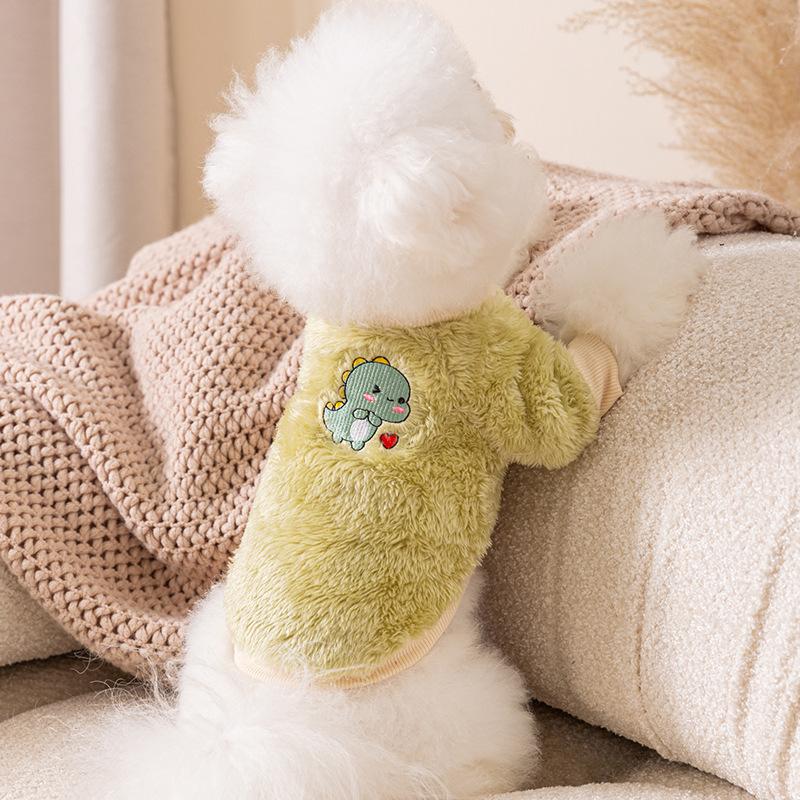 Dinosaur fleece autumn and winter pet clothes puppies dogs cats VIP Pomeranian Yorkshire Schnauzer clothing
