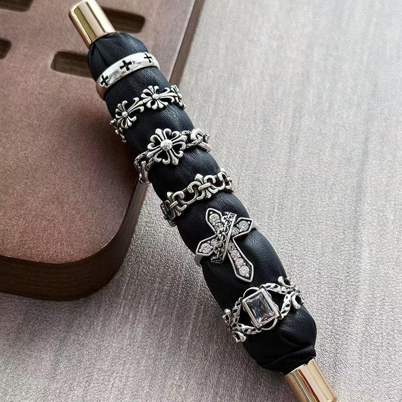 Stapelring Mode Cool Persönlichkeit Kreuzring Multi-Element Mix & Match Retro Retro Neutraler Stil Zeigefingerring