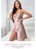 European Silk Pajamas: Sexy Slit Camisole Backless Nightgown