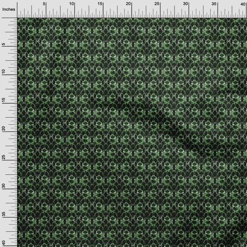 oneOone Cotton Flex Green Fabric Geometric Quilting Supplies Print Sewing Fabric By The Yard 40 Inch