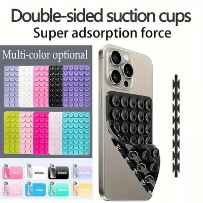 Silicone Suction Phone Case Mount Non Slip Suction Cup Phone Stand Mixed Color Silicone Phone Holder for Selfies and Videos