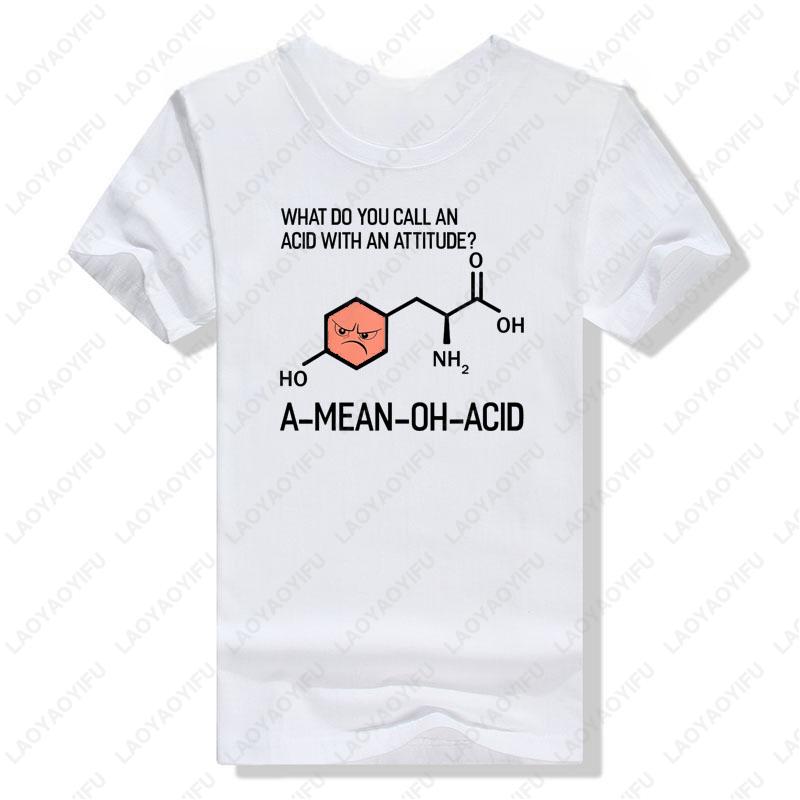 Humor Nerdy Science Chemistry T Shirt GiftsAmino Acid for Women Men Funny Biochemists Scientist Graphic Cotton Casual Loose TEE